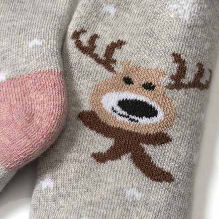 Thermostrumpfhose mit Rentier-Motiv, grau, Gr. 110/116 PUSBLU