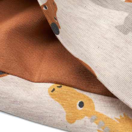 Mütze zum Wenden mit Dino-Muster, beige, Gr. 52/53 ALANA