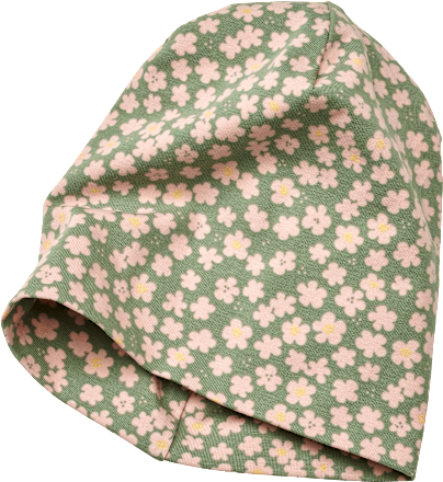 Mütze mit Blumen-Muster, grün, Gr. 44/45 ALANA