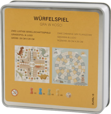 Würfelspielset für unterwegs, ca. 15 x 15 x 5 cm BN+K med
