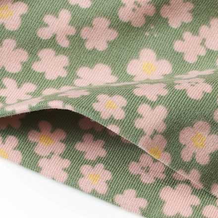 Mütze mit Blumen-Muster, grün, Gr. 44/45 ALANA