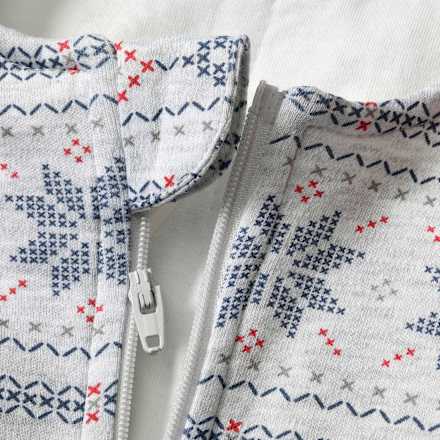 Kinder Schlafsack 2 TOG, 80 cm, mit Bio-Baumwolle, weiß, blau PUSBLU