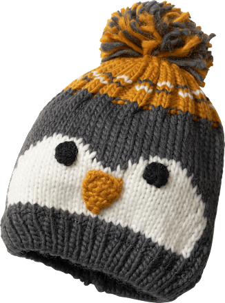 Mütze mit Pinguin-Motiv, grau, Gr. 46/47 PUSBLU