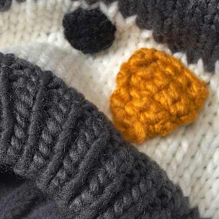 Mütze mit Pinguin-Motiv, grau, Gr. 46/47 PUSBLU