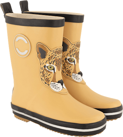 Gummistiefel mit Leopard-Motiv, beige, Gr. 24/25 Mikk-Line