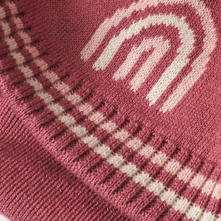 Mütze mit Regenbogen-Motiv, rosa, Gr. 52/53 ALANA