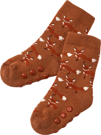 ABS Socken mit Fuchs-Muster, orange, Gr. 19/22 PUSBLU