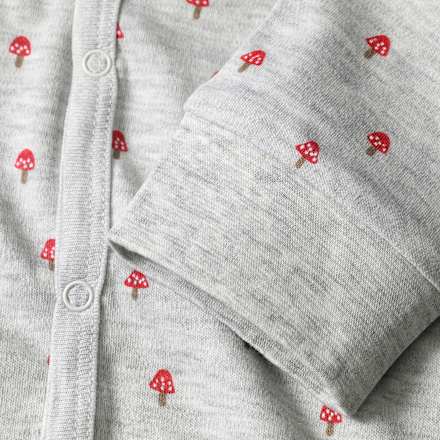 Baby Schlafanzug, Gr. 62/68, aus Bio-Baumwolle, grau ALANA