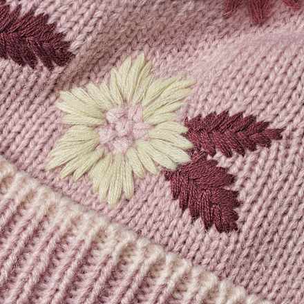 Mütze mit Blumen-Motiv, rosa, Gr. 52/53 PUSBLU