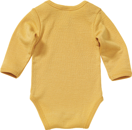 Body Langarm aus Bio-Wolle und Seide, gelb, Gr. 50/56 ALANA