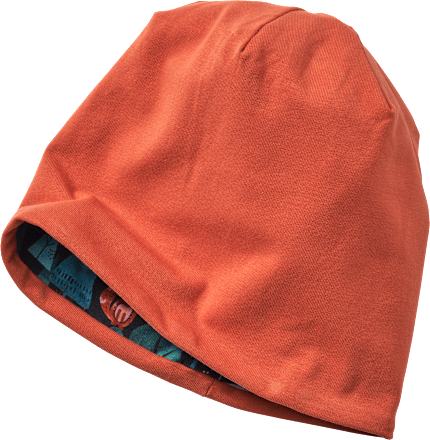 Mütze zum Wenden mit Waldtier-Motiv, blau & grün & orange, Gr. 54/55 ALANA