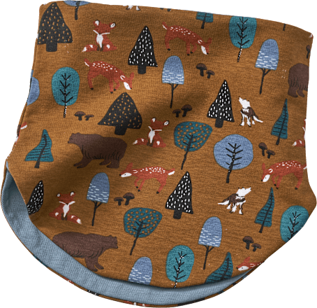Halstuch zum Wenden mit Waldtier-Motiv, braun & blau, Gr. 1 ALANA