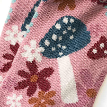 Strumpfhose mit Pilz-Blumen-Motiv, rosa, Gr.110/116 ALANA
