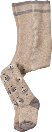 Thermostrumpfhose mit Pinguin-Muster, beige & grau, Gr. 86/92 PUSBLU