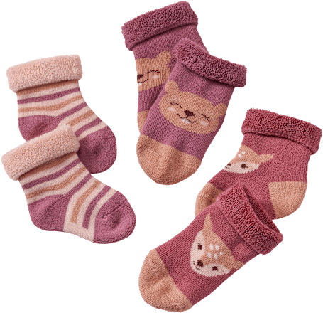 Socken mit Ringeln & Tier-Motiven, lila, Gr. 13/14 ALANA