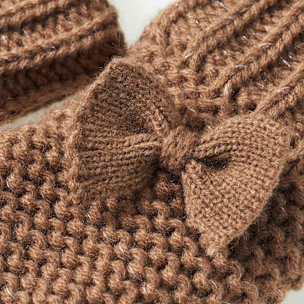 Handschuhe mit Schleife, braun, Gr. 4 PUSBLU