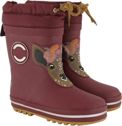 Gummistiefel gefüttert & mit Reh-Motiv, beere, Gr. 26/27 Mikk-Line