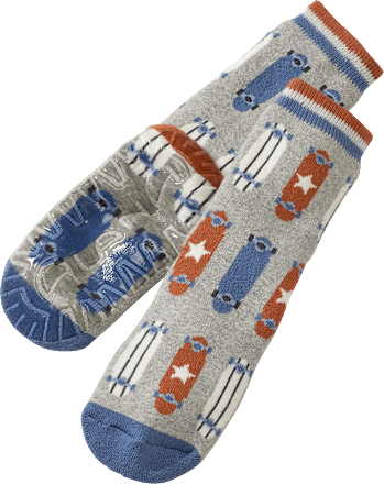 Stoppersocken mit Skateboard-Muster, grau, Gr. 29/30 ALANA