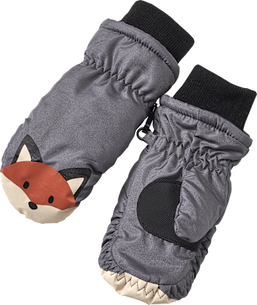 Handschuhe mit Fuchs-Motiv, grau, Gr. 3 PUSBLU