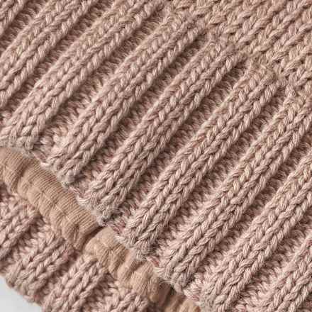 Mütze mit Bommel, beige, Gr. 46/47 ALANA