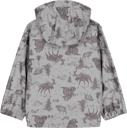 Regenjacke mit Waldtier-Muster, grau, Gr. 110/116 Mikk-Line