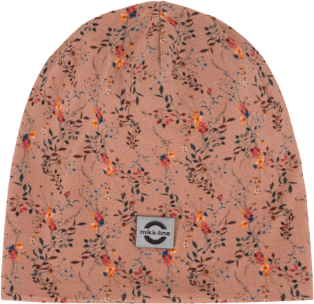 Mütze mit Blumen-Muster, rosa, Gr. 98/104 Mikk-Line