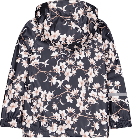 Regenjacke mit Blumen-Muster, blau, Gr. 110/116 Mikk-Line