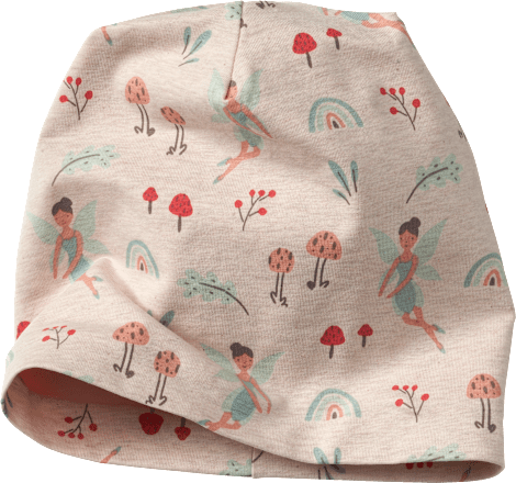 Mütze mit Feen-Muster, beige, Gr. 50/51 ALANA