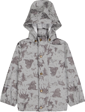 Regenjacke mit Waldtier-Muster, grau, Gr. 110/116 Mikk-Line