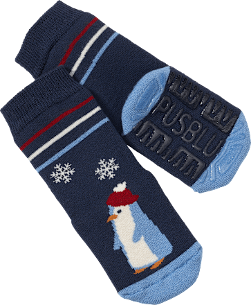 Stoppersocken mit Pinguin-Motiv, blau, Gr. 19/20 PUSBLU
