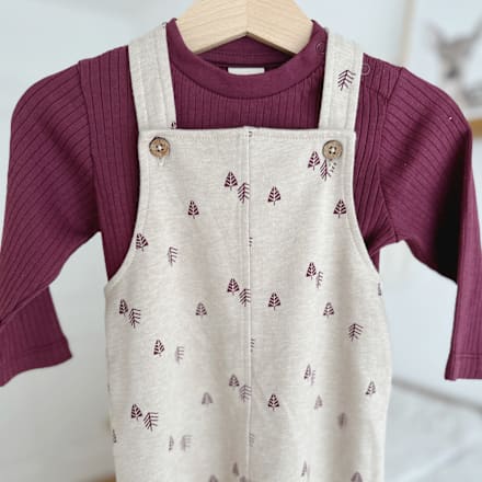 Langarmshirt mit Ripp-Struktur, bordeaux, Gr. 74 ALANA