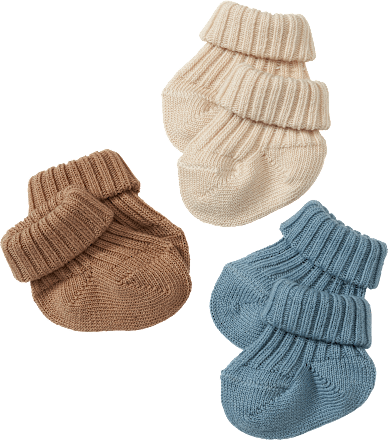 Socken in Ripp-Optik, braun + blau, Gr. 15/16 ALANA