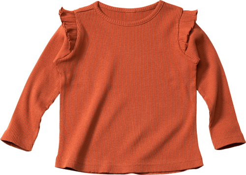Langarmshirt in Ripp-Struktur, braun, Gr. 92 ALANA