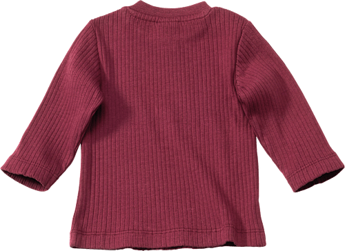 Langarmshirt mit Ripp-Struktur, bordeaux, Gr. 74 ALANA
