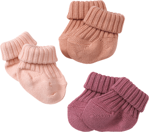 Socken in Ripp-Struktur, braun + rosa, Gr. 15/16 ALANA