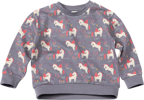 Sweatshirt mit Einhorn-Muster, grau, Gr. 104 ALANA
