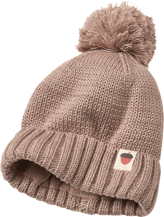 Mütze mit Bommel, beige, Gr. 46/47 ALANA