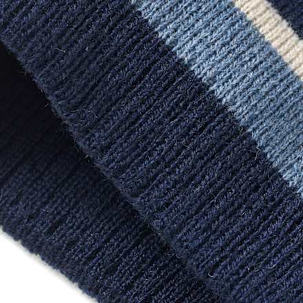Loop Schal aus Strick mit Ringel, blau & weiß PUSBLU