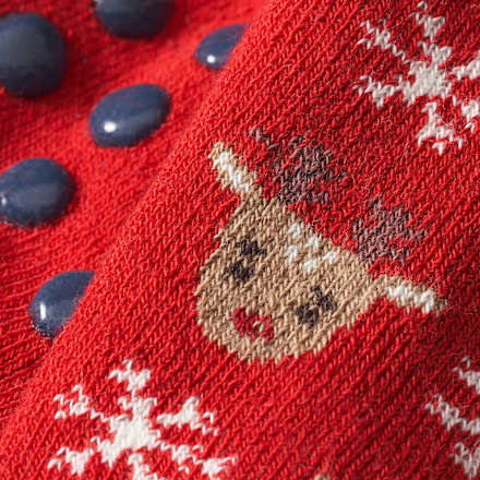 ABS Socken mit Rentier-Muster, rot, Gr. 19/22 PUSBLU