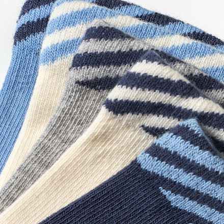 Socken, blau + weiß + grau, Gr. 23/26 PUSBLU