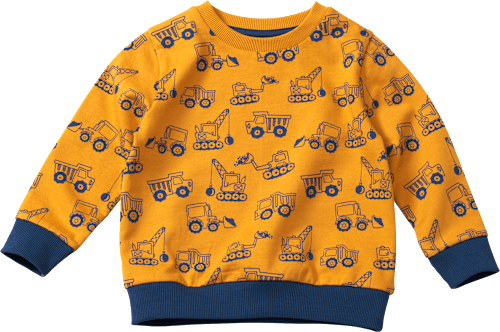 Sweatshirt mit Fahrzeug-Muster, gelb & blau, Gr. 98 PUSBLU
