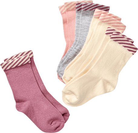 Socken, rosa + weiß + grau, Gr. 23/26 PUSBLU
