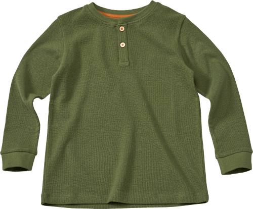 Langarmshirt in Waffel-Struktur, grün, Gr. 122 ALANA