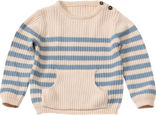 Pullover aus Strick, weiß & blau, Gr. 98 PUSBLU
