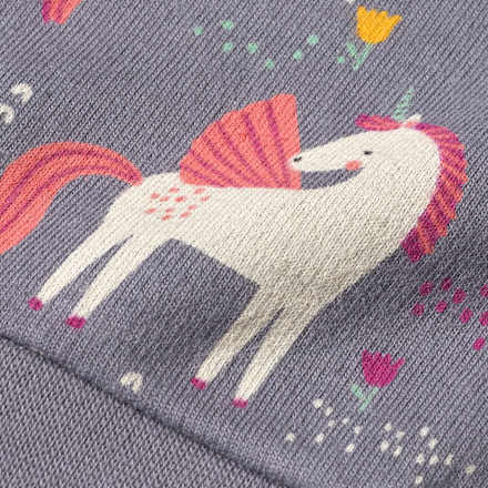 Sweatshirt mit Einhorn-Muster, grau, Gr. 104 ALANA