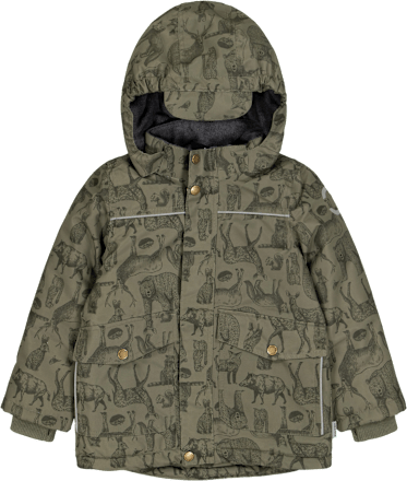 Schneejacke mit Tier-Muster, grün, Gr. 98/104 Fehn