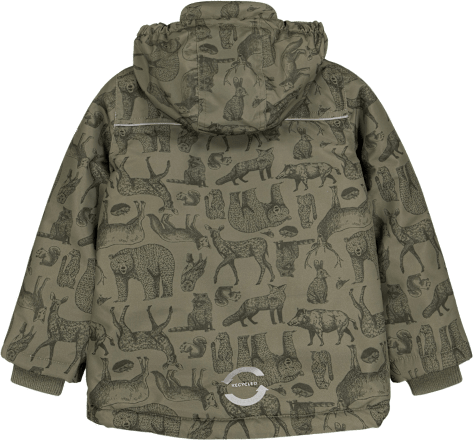 Schneejacke mit Tier-Muster, grün, Gr. 98/104 Fehn