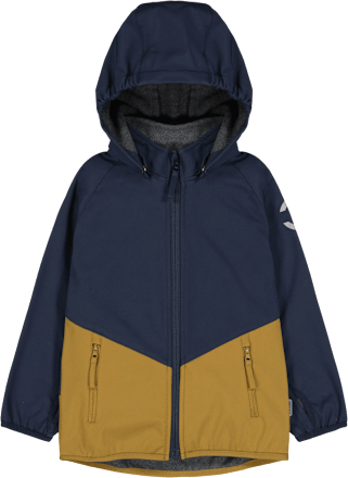 Softshelljacke mit abnehmbarer Kapuze, blau, Gr. 110/116 Mikk-Line