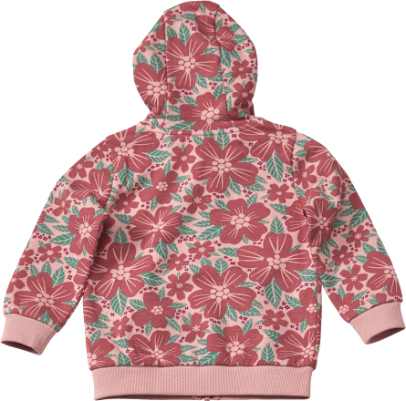Sweatjacke mit Kapuze & Blumenmuster, rosa, Gr. 116 PUSBLU
