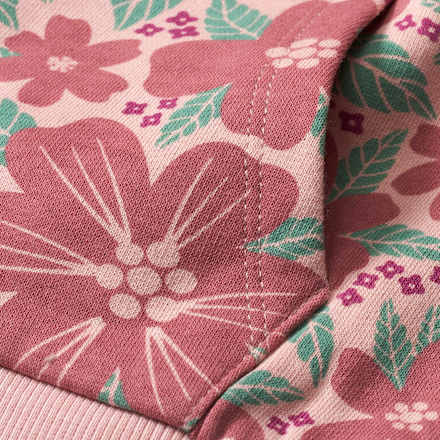 Sweatjacke mit Kapuze & Blumenmuster, rosa, Gr. 116 PUSBLU